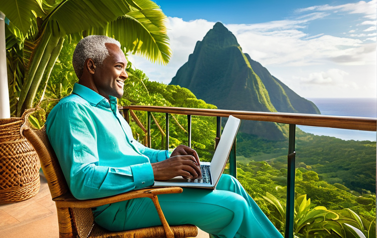 세인트루시아에서의 직장 문화 - **Image Prompt 1: "Island Productivity & Serenity"**
    A wide, sun-drenched shot of a professional...