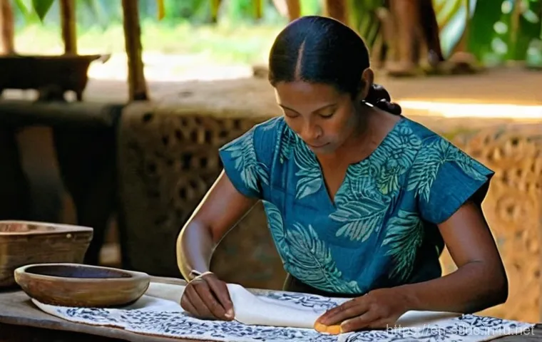 세인트루시아 기념품 추천 - **Prompt 1: St. Lucian Artisan at Work with Batik and Wood Carvings**
    "A skilled St. Lucian arti...