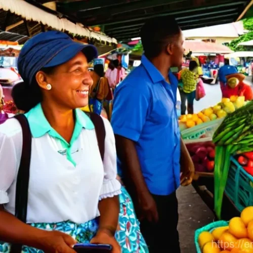 Home 31 세인트루시아에서 불법 행위 사례 - Bustling Castries Market Scene with Savvy Travelers**
**Prompt:** A vibrant, sun-drenched scene in ...