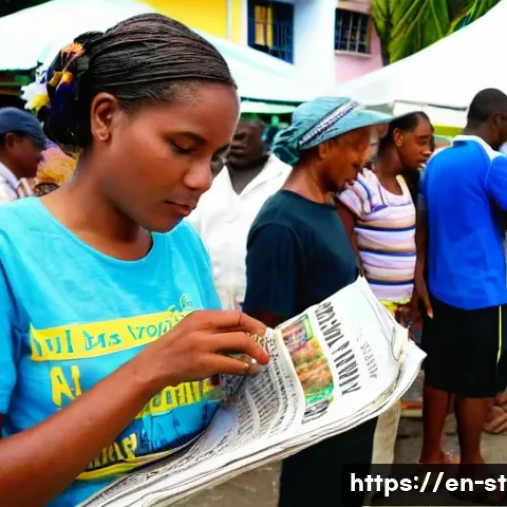 세인트루시아 뉴스 및 언론 - The Interwoven Media Tapestry of St. Lucia**

**Prompt:** A vibrant, bustling outdoor market scene i...
