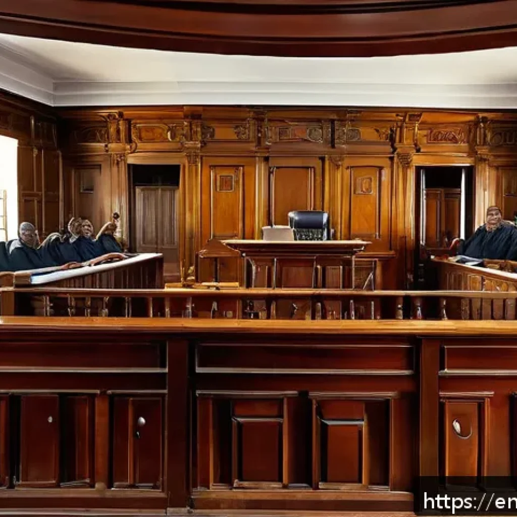 세인트루시아의 법 체계 - A detailed courtroom scene in Saint Lucia showcasing the blend of civil law and common law tradition...